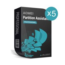   AOMEI Partition Assistant Professional + Lifetime Upgrade - pachet 5 licente electronice